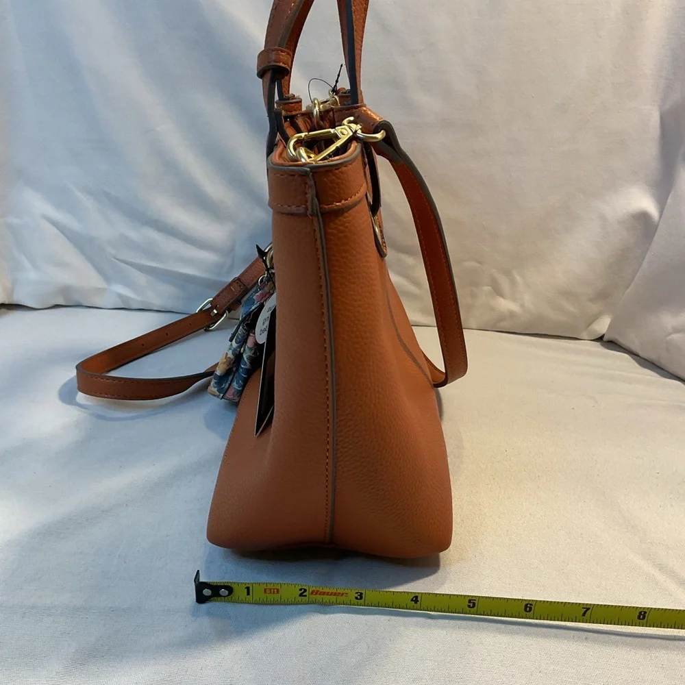 Nanette Leport NWT Light Brown Leather Purse, Shoulder Strap, Small Bag Keychain